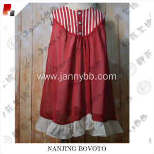 red stripe chiffon fabric little girl dress